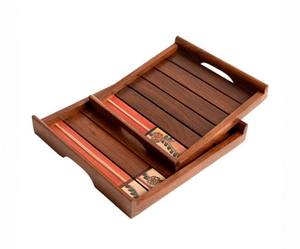 ถาดไม้ขนาดใหญ่ทำด้วยมือและขัดเงาสำหรับเป็นของขวัญตามเทศกาลและตกแต่งบ้าน - Product Image 4