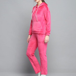 Wholesale Women Winter Printed Tracksuit 100% Cotton Long Sleeve Pullover Comfortable Fit Adult Size OEM - Product Image 2