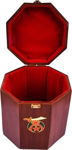 Shriners Fez Case - Textured Wood With <b>Red</b> <b>Velvet</b> Interior Color Brown Special Feature Lockable - Product Image 4