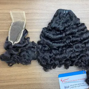 Estselling Miến Điện xoăn Sản phẩm hàng đầu một cắt nguyên liệu Việt Nam tóc con người wefts bó da Việt Nam chất lượng nguyên liệu tóc