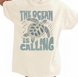 Ocean IS Calling เสื้อยืดแขนสั้นคอตตอนถักสำหรับผู้ชาย, เสื้อยืดแขนสั้นคอตตอน100% ระบายอากาศได้ดีสวมใส่สบายสไตล์ฮิปฮอป - Product Image 2