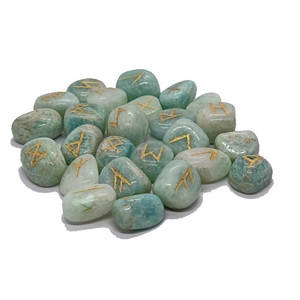 Piedra de amazonita natural al por mayor, juego de runas caídas, piedras preciosas de cristal estilo Feng Shui para curar piedras de runas minerales - Product Image 4
