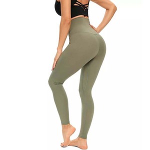 Pantalones de entrenamiento para mujer, ropa deportiva, mallas de Yoga, gimnasio, Fitness, cintura alta, Color verde, Spandex, algodón, logotipo personalizado, mallas para mujer - Product Image 4