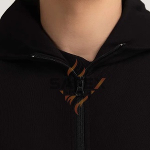 Sweat à capuche décontracté pour homme, coupe classique, 100% coton molletonné, hiver, poche, vêtement de base tendance, couleur personnalisée, fermeture éclair, 2 pièces, uni teint - Product Image 5