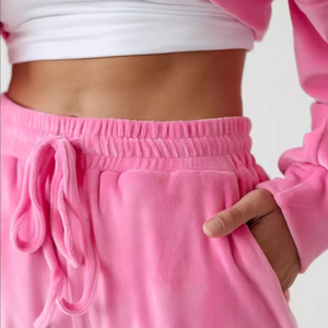 Winter Vintage Embroidered Long Drop Shoulder 2 Piece <b>Set</b> Joggers Pants Sweatshirt Sweatpants Blank Hoodies Oversized Cuffs - Product Image 2