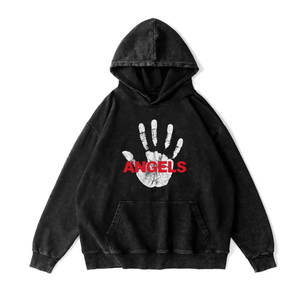 Sweat à capuche oversize unisexe d'hiver avec motif de dessin animé imprimé en relief, en molleton de coton premium, pour les manches - Product Image 5