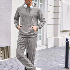 Latest Winter Collection High Quality 100% Cotton Breathable Eco-Friendly Baggy Tracksuit Plain Straight Leg Fleece Heavyweight - Product Image 3