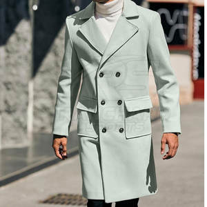 Manteau long pour homme, élégant, pour affaires, vêtements d'extérieur d'hiver, manteau long classique pour homme, manteau en laine mélangée, manteau long pour homme - Product Image 4