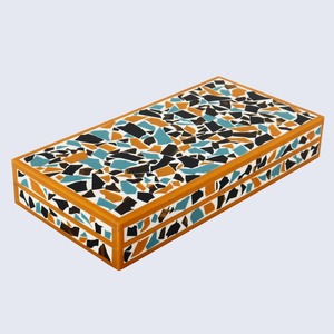 Boîte à bijoux de luxe en os incrusté, organisateur artisanal - Product Image 1