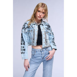 Wholesale Fashion Blank Denim <b>Jacket</b> Washed Custom <b>Women</b> Denim Jean denim <b>jacket</b> - Product Image 1