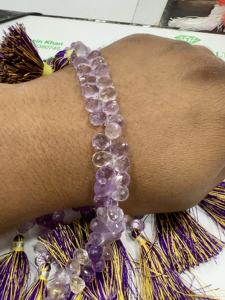 Lágrimas Briolette facetadas de cuarzo rosa claro natural, tamaño de hebra de 8 pulgadas, 5-7mm, piedras preciosas sueltas de cuarzo rosa natural aproximado - Product Image 5