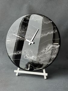 <b>SMART</b> Epoxy Resin Wall Clock-Modern Design Battery Operated Wedding <b>Home</b> Decor Customizable Size & Color Luxury Quality - Product Image 5