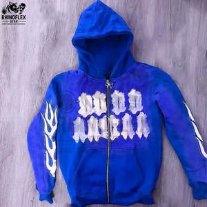 Sudaderas con capucha bordadas de alta calidad, precio barato básico, mezcla de algodón, ajuste holgado, ropa informal, sudaderas con capucha bordadas de angustia - Product Image 6