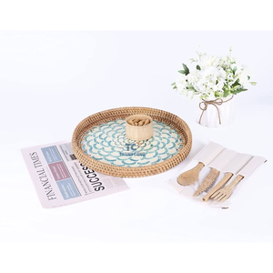 Plateau de service en rotin nacre écologique et durable au Vietnam vente en gros au prix Besr - Product Image 3