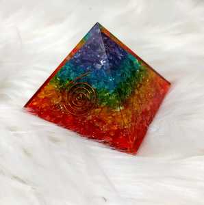 Meilleure vente pyramide d'orgone à couche de sept chakras polie pierre de chakra d'amour protection Emf pour la guérison pyramide d'orgonite - Product Image 2
