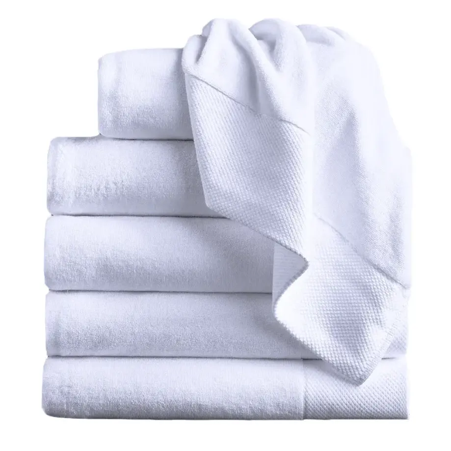 ผ้าขนหนูผ้าฝ้ายสีขาว ODM สำหรับสายการบินโรงแรมผ้าเช็ดตัวเปียกทำให้สดชื่นมีที่รองถาด