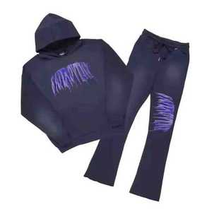 Ensemble de survêtement technique unisexe à capuche, coupe régulière, respirant, streetwear, logo personnalisé, jogging latéral, automne - Product Image 6