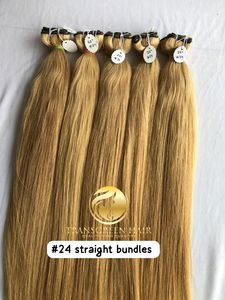 Top mejor calidad 22 "#24 Color Straight Wholesale's Bundle's Raw Indian Temple Directo de India Machine Double Weft Human Hair - Product Image 3