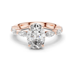 Anillo de Diamantes de Laboratorio con Corte Ovalado de 1.0 CT para Mujer, Claridad VVS-VS EF, Oro de 18KT, 14KT, 10KT y Plata 925, Oro Rosa, Amarillo - Product Image 2