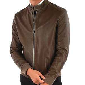 Chaqueta de Invierno Larga y Delgada de Cuero Genuino con Cuello Camisero para Hombre, de Primera Calidad, con Logotipo Frontal 2026 - Product Image 4