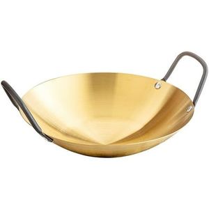 Trend Pure Brass Kadai for Deep Frying Cooking Utensils Healthy Benefits Brass Hammered Kadai Pital <b>Kadhai</b> Heavy Weight Working - Product Image 1