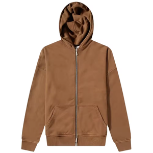 Sweat à capuche personnalisé de haute qualité, lourd, surdimensionné, à épaules tombantes, double fermeture éclair, uni, personnalisable, à fermeture éclair - Product Image 3