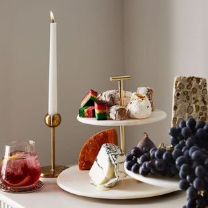Elegant 2 Tier Metal and <b>Marble</b> <b>Cake</b> Server <b>Stand</b> Perfect for Chocolate Display Premium Quality Tableware Available in India - Product Image 4