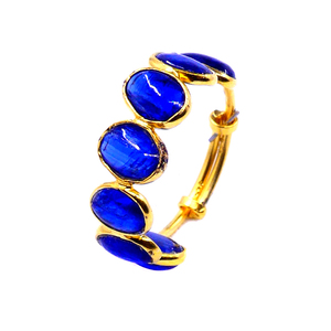 Bague de créateur en argent sterling 925 plaqué or à quantité minimale de commande basse faite à la main pour fête Kyanite Gemstone Fashion Finger Ring - Product Image 4