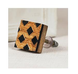 Boutons de tiroir carrés en bois marron et noir Boutons en marbre les plus vendus avec taille de forme de couleur personnalisée Fabriqué en Inde Article - Product Image 1