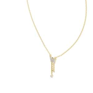 Conjunto de cadena colgante de circón de acero inoxidable de moda de excelente calidad, cadena ajustable chapada en oro de 14K para Unisex disponible para - Product Image 5
