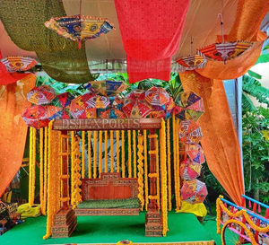 Wedding Mehandi Function Stage Indian Wedding <b>Mehndi</b> Stage Setup Top Hindu Wedding <b>Mehndi</b> Stage Set - Product Image 6