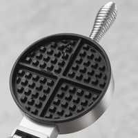 Gaufrier belge antiadhésif rond en acier inoxydable 1600W pour la maison, le café et le brunch