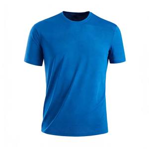 Camiseta Deportiva de Manga Corta para Hombre, Cuello Redondo, Holgada, de Tela Fresca y Ligera, de Secado Rápido y Transpirable, Diseño Minimalista Azul Real Sólido - Product Image 1