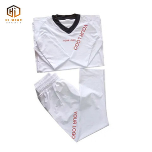 Taekwondo Uniforms Black <b>Neck</b> in Polyester Spandex Fabric Stretch Breathable <b>Light</b> Weight Unisex Adult Slim Fit Training - Product Image 6
