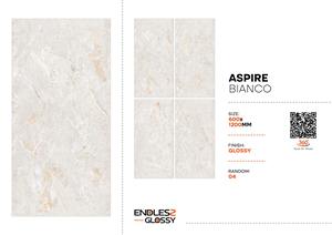 กระเบื้องเซรามิกพอร์ซเลนขัดเงาขนาด60x120ซม. ดูทันสมัยกระเบื้อง Finish600x1200มม. เคลือบเงาแบบ Bianco สำหรับการตกแต่งภายใน - Product Image 2