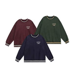 Sweat-shirt pour homme surdimensionné, respirant, écologique, personnalisé, couleur contrastée, col côtelé, col rond, broderie, capuche - Product Image 2