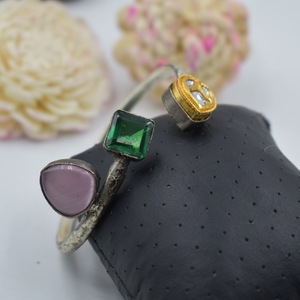 กำไลข้อมือแบบตะวันตกที่ปรับได้สำหรับผู้หญิงและผู้หญิงดีไซน์เนอร์ทำด้วยมือทำจากทองเหลืองเงินออกใหม่ล่าสุด - Product Image 2