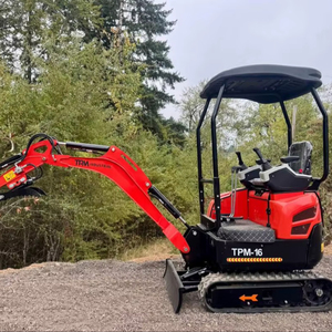 LIVRAISON GRATUITE TPM 16 MINI-EXCAVATRICE 13.5 CV, godet de terrassement de 16 pouces, commandes pilotes, bras oscillant, homologuée EPA CE, avec pouce hydraulique auxiliaire - Product Image 1