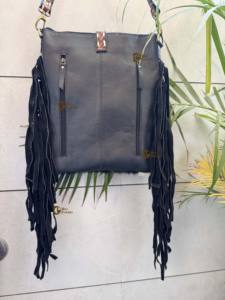 Vente chaude Style bohème cuir de vache frange sac à main femmes Handtooled sculpture lettre couleur personnalisée doublure en Nylon souple voyage - Product Image 2