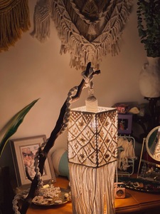 Abat-jour en macramé populaire suspendu couvercle de lumière suspendue, abat-jour de lustre de décoration tissé à la main pour la décoration intérieure moderne - Product Image 4