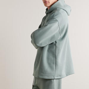 เสื้อมีฮู้ดคล้องไหล่ของผู้ชายผ้าฝ้ายผสมแนวสตรีทเสื้อแบบยั่งยืนป้องกันการหดตัว - Product Image 4