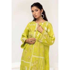 Traje de Dos Piezas para Mujer, Verde, Sin Costuras, Transpirable, 100% Algodón, Chifón Bordado, Corte Holgado - Product Image 1