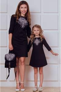 Tenue de soirée d'été Ensemble famille maman et moi sans manches brodé sur mesure - Product Image 3