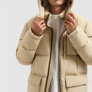 Chaqueta acolchada de moda para hombre, Material de poliéster de nailon, chaqueta acolchada de burbujas de invierno a prueba de viento para invierno cálido - Product Image 6