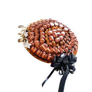 Plateau de service de bonbons au chocolat en métal argenté de qualité supérieure avec poignée florale - Product Image 5