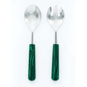 Ensemble de couverts de restaurant durables en acier inoxydable poli miroir de haute qualité, design moderne occidental, manche en bois - Product Image 4