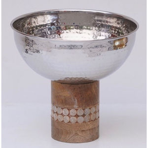 Bol martelé de grande taille, poli brillant, avec un grand support solide, forme ronde, décoratif, moderne, derniers bols de service, fournitures - Product Image 6