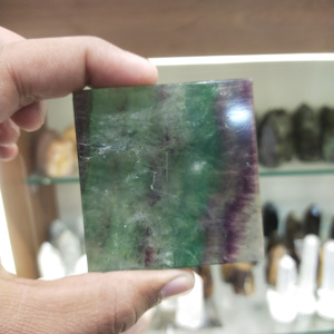 Tranche de racine de Fluorite de qualité supérieure polie à la main tranches de cristal de Fluorite pour la décoration sous-verre poli de Fluorite arc-en-ciel - Product Image 2