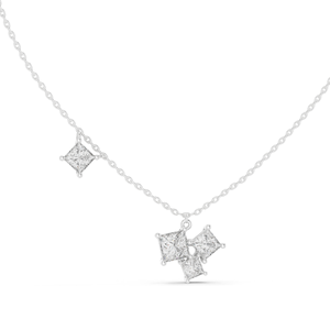 2.55 CT Lab-Created VVS-VS EF CVD Diamond Pendant <b>Necklace</b> Princess Cut Diamonds 18KT Rose, Yellow, White Gold Luxury - Product Image 3