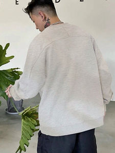 Nuevo estilo, cuello redondo, logotipo bordado personalizado, sudadera de gran tamaño para hombre, venta al por mayor, nueva colección de invierno, sudaderas transpirables - Product Image 3